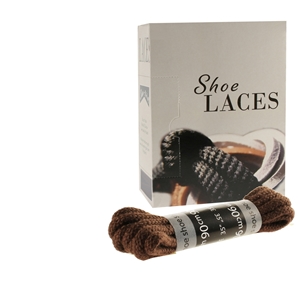 Shoe-String EECO Laces 90cm Cord Brown (12 prs)