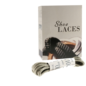 Shoe-String EECO Laces 100cm Round Grey (12 prs)