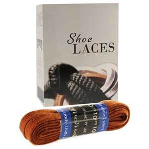 Shoe-String EECO Laces 100cm Flat Tan (12 prs)