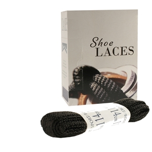 Shoe-String EECO Laces 114cm Supreme, Black (10 prs)