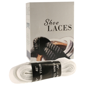 Shoe-String EECO Laces 114cm Supreme, White (10 prs)