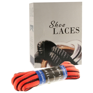 Shoe-String EECO Laces 114cm Oval Sport Red/Black (12 prs)