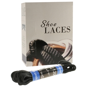 Shoe-String EECO Laces 120cm Round Black (12 prs)