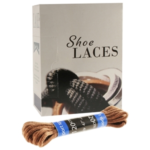 Shoe-String EECO Laces 120cm Round Tan (12 prs)