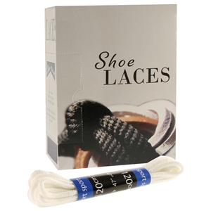 Shoe-String EECO Laces 120cm Round White (12 prs)