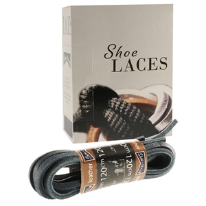 Shoe-String EECO Laces 120cm Leather Black (12 prs)
