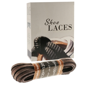 Shoe-String EECO Laces 120cm Leather Dark-Brown (12 prs)