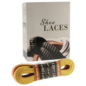 Shoe-String EECO Laces 120cm Leather Tan (12 prs)