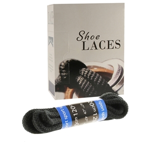 Shoe-String EECO Laces 120cm Cord Black (12 prs)
