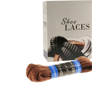 Shoe-String EECO Laces 120cm Cord Brown (12 prs)