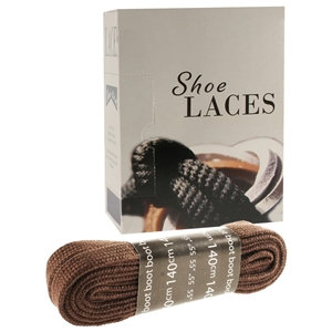 Shoe-String EECO Laces 140cm Flat Brown (12 prs)