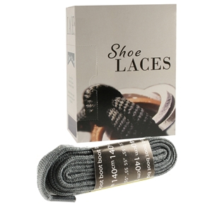 Shoe-String EECO Laces 140cm Flat Grey (12 prs)