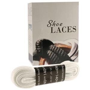 Shoe-String EECO Laces 140cm Flat White (12 prs)