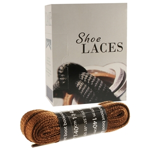 Shoe-String EECO Laces 140cm Block Brown (12 prs)