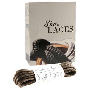 Shoe-String EECO Laces 140cm Chunky Wax Brown (12 prs)