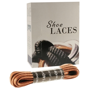 Shoe-String EECO Laces 140cm Chunky Wax Tan (12 prs)