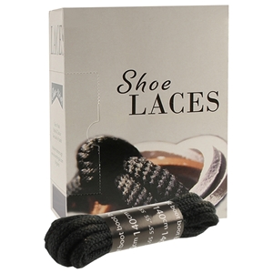 Shoe-String EECO Laces 140cm Cord Black (12 prs)