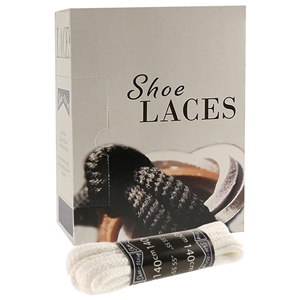 Shoe-String EECO Laces 140cm Cord White (12 prs)