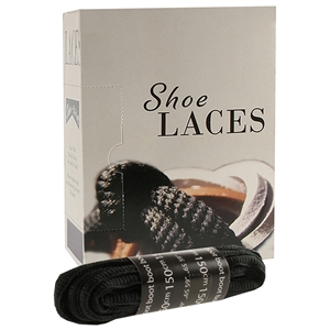 Shoe-String EECO Laces 140cm Supreme Black  (6 prs)