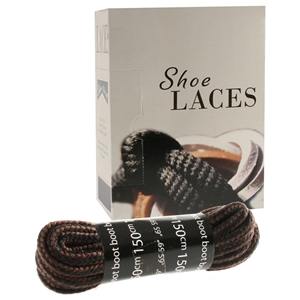 Shoe-String EECO Laces 150cm Hiking Black/Brown (10 prs)