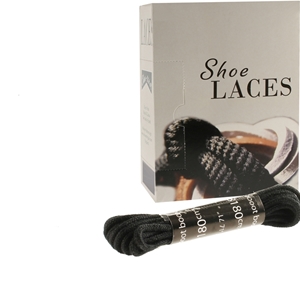 Shoe-String EECO Laces 180cm Round Black (12 prs)