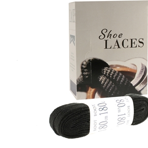 Shoe-String EECO Laces 180cm Flat Black (8 prs)