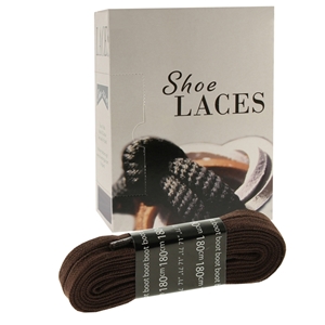Shoe-String EECO Laces 180cm Flat Brown (8 prs)