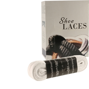 Shoe-String EECO Laces 180cm Flat White (8 prs)