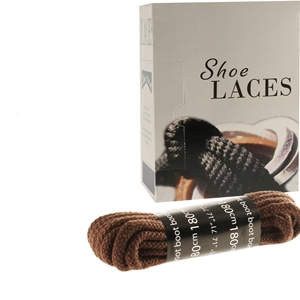 Shoe-String EECO Laces 180cm Cord Brown (12 prs)