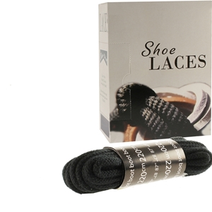 Shoe-String EECO Laces 220cm Cord Black (6 prs)