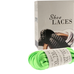 Shoe-String EECO Laces 220cm Oval Sports Flo-Green (6 prs)
