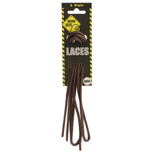 Worksite Laces On Hang Card 150cm Waxed Cord Brown