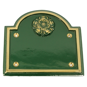 Cast Brass Traditional Sign Green 170 x 160 mm