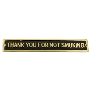 Cast Brass Thank You For Not Smoking Sign Black 248 X 41mm