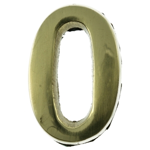 Small 32mm Brass Number 0 Self Adhesive