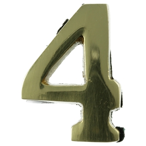 Small 32mm Brass Number 4 Self Adhesive