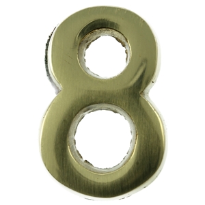 Small 32mm Brass Number 8 Self Adhesive