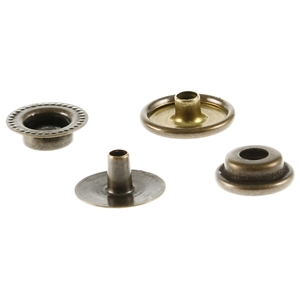 Duradot Brass Snap Fasteners 15mm Old Brass Finish. Pack Of 100 sets
