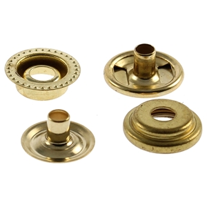 Duradot Brass Snap Fasteners 15mm Brass Finish. Pack Of 100 sets