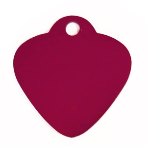 Aluminium Pet Tag Heart Shape with Hole Mount Large 35 x 31mm Purple