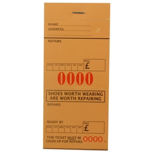 Shoe Repair Tickets Orange Pack Of 1,000