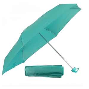 Ultra Mini Umbrella W/Rubberised Handle Teal Green