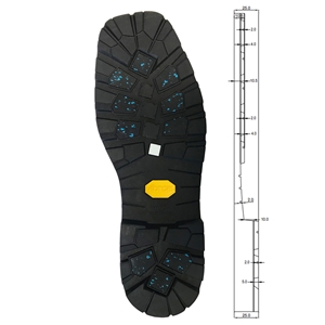 Vibram 007AG Yellow Icetrek & Arctic Grip Sole Unit, Size 39/40 Length 11 1/4 Inch / 285mm