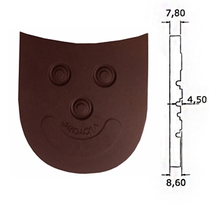 Vibram 2055 Eton Heels, 11/12 (3 1/2 Inch / 89mm) Studded Pattern Brown