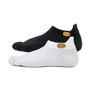 Vibram Five Toe Socks Athletic No Show Twin Pack Size 42-45 UK 8-10.5. 1 x Black,1 x White