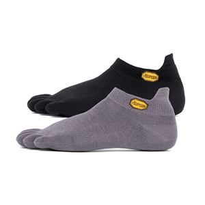 Vibram Five Toe Socks Athletic No Show Twin Pack Size 42-45 UK 8-10.5. 1 x Grey,1 x Black