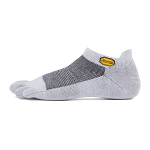 Vibram Five Toe Socks Athletic Pro No Show Size 42-45 UK 8-10.5 Light Grey