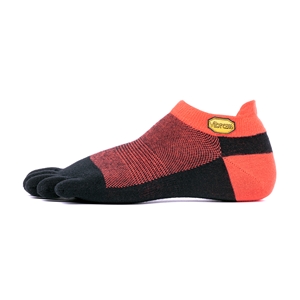 Vibram Five Toe Socks Athletic Pro No Show Size 42-45 UK 8-10.5 Red/Black