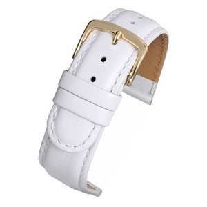 White Padded High Grade Watch Strap Classic Stitched 8mm