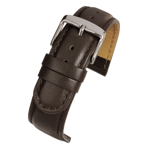 Brown Padded Calf Watch Strap Classic Stitched 10mm